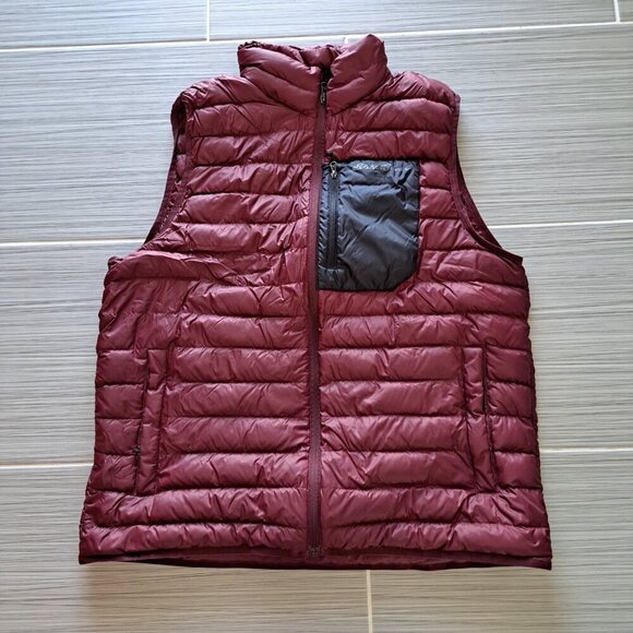 Eddie Bauer Other - Eddie Bauer Stratustherm Men's Down Filled Vest Maroon Full Zip Large Packable